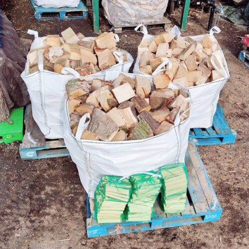 Firewood Logs Bundle (1x Hardwood, 2x Softwood, 3x Kindling Nets)